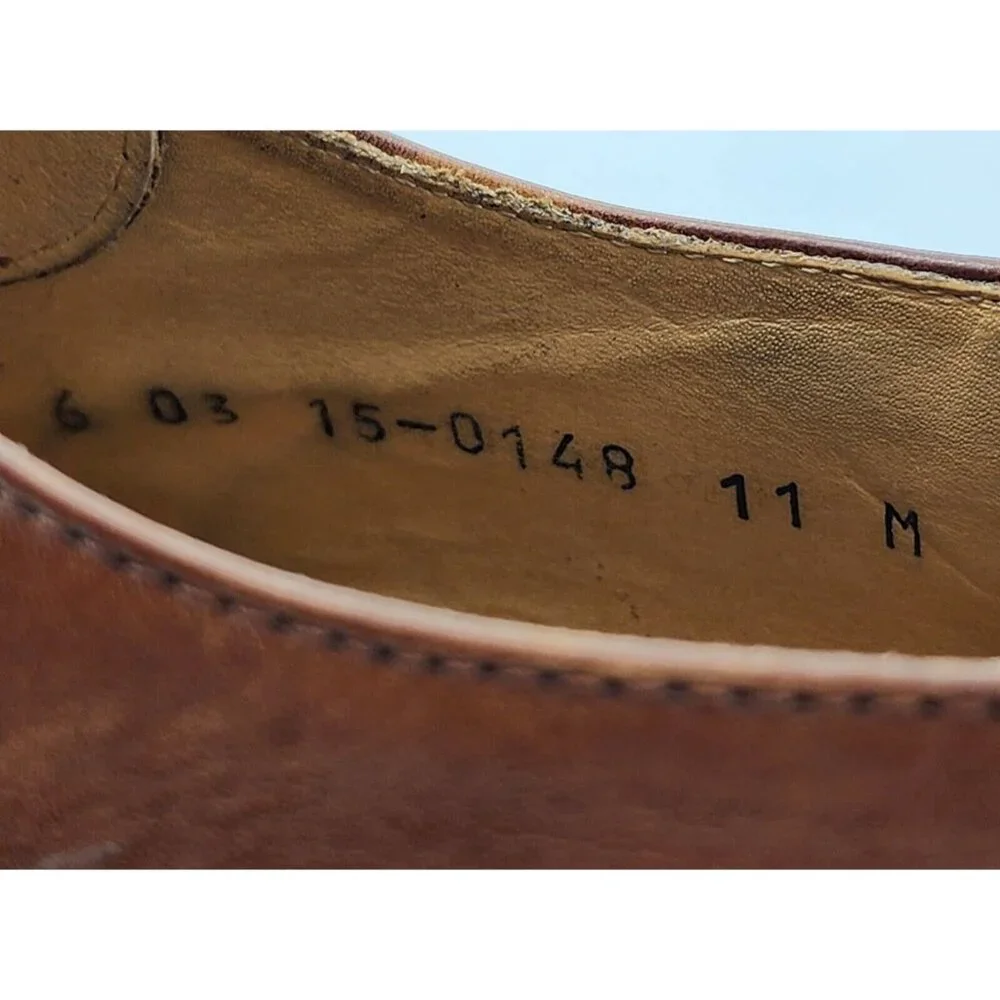 JOHNSTON & MURPHY Soft‎ Brown Italian Oxford Lace Up Dress Shoes Men's Size 12M